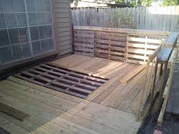 Pallet Garden Deck With Railings Pallet Decking Pallet Patio Pallet Furniture Outdoor