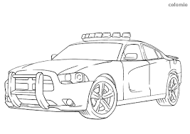 Coche De Policia Para Colorear