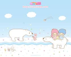 little twin stars wallpaper 2009 七月桌布日本sanriobb present b款 stargazer