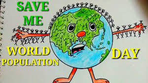 Easy And Creative Drawing Poster For World Population Day Save Earth