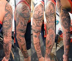 Black And White Ocean Sleeve Tattoo Designs Camo Underwater Sleeve Hammerhead Shark Diver Helmet Mask Turtle Jellyfish Ship Waves Tattoo Design Jpg 1073 900 Ocean Sleeve Tattoos Sleeve Tattoos Tattoos