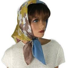 Superbe Foulard PATRICK STOFFEL 100% soie TBEG vintage scarf 79 x 80 cm