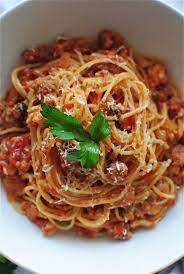 Angel Hair With A Tomato Meat Sauce Bev Cooks Pasta Recipes Pasta With Meat Sauce Meat Sauce