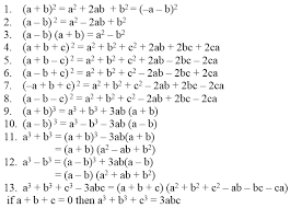 Algebraic Identities Http Www Aplustopper Com Algebraic Identities Of Polynomials Algebra Formulas Math Formula Chart Algebraic Expressions