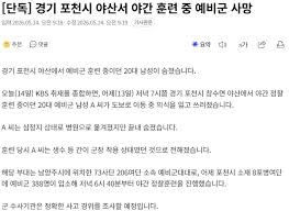 경기 포천시 야산서 야간 훈련 중 예비군 사망 - 루리웹