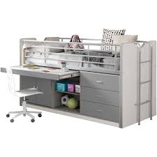 Vous pourrez y placer votre propre bureau, votre propre canapé ou tout autre meuble. Lit Mi Hauteur Combine 90x200 Cm Avec Bureau Armoire 2 Portes 2 Niches Et 3 Tiroirs De Rangement Coloris Blanc Et Gris Rangement Tiroir Armoire 2 Portes Lit Mi Hauteur