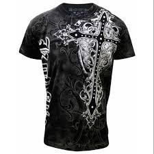 mma mens big cross crew neck graphic t shirt