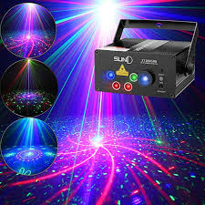 Amazon Com Suny Laser Lights Music Show Dj 128 Combinations Christmas Laser Projector Indoor 5 Lens 3 Color Rgb Decora Light Music Stage Lighting Laser Lights