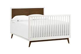 Babyletto Palma 4 In 1 Convertible Crib White Natural Walnut With Images Cribs Convertible Crib Full Size Bed