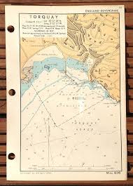 vintage ww2 admiralty chart of torquay by wafflesandsprout