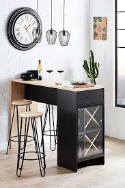 Wine Imitation Oak And Matt Black Bar Table Black Imitation Table New Kitchen Bar Table Kitchen Bar Design Kitchen Bar Decor