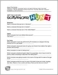 Meet The Composer Scavenger Hunt Free Printable Worksheet In 2020 Homeschool Music Lessons Composer Lessons Music Lesson Plans