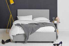 King size grey beds : Light Grey Ottoman Storage Bed Plain King Yark Beds