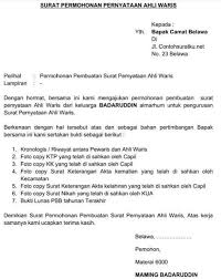 Diwakilkan oleh salah seorang ahli waris yang telah diberi kuasa, dibuktikan dengan surat kuasa ahli waris. Download Contoh Surat Keterangan Ahli Waris Yang Resmi Dan Terbaru