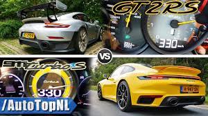 It happen on gt2 996d too. Porsche 992 Turbo S Vs 991 Gt2 Rs 0 330km H Acceleration Sound By Autotopnl Youtube
