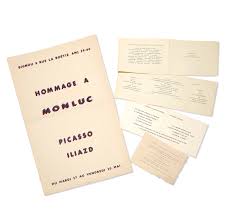 ILIAZD, Ilia Zdanevitch dit, Guillaume de VAUX, Adrian de Monluc dit, et  Pablo PICASSO. La Maigre. [Paris], Le Degré quarante et un, [1952]