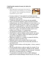 Codul bunelor maniere pentru copii; Codul Bunelor Maniere La Masa