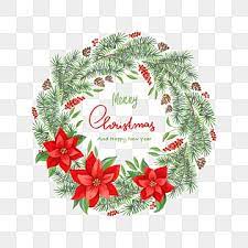 Christmas Wreath With Pine Branches And Flowers In Watercolor Style Wreath Clipart Merry Christmas Png Transparent Clipart Image And Psd File For Free Downlo Winter Ornaments Christmas Wreaths Christmas Greetings