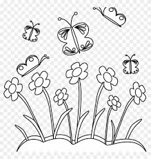 Square floral of watercolor roses flowers and golden border. Spring Flowers Clip Art Black And White Hd Png Download 1024x1024 2962152 Pngfind