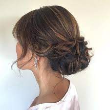 Low Updo With Bangs Updos For Medium Length Hair Medium Length Hair Styles Medium Hair Styles