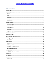 © © all rights reserved. Contents Table Supermarket Business Plan Pdf Supermarket Pro Forma