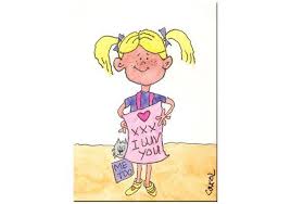 Funny Cute Girl Greeting Card Funny Watercolor Funny Cartoon Happy Greeting Card 16 Girl I Love You Cat Kitty Mom Dad F Cat Cards Girl Humor Watercolor Cat