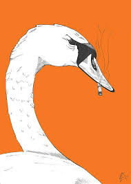 Swan Print Bitter Birds Funny Bird From By Diagonalcomics Swan Print Funny Birds Art
