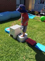 It was inspired by american ninja warrior, with the floating steps. Playing And Learning Begins At Home Backyard Obstacle Course