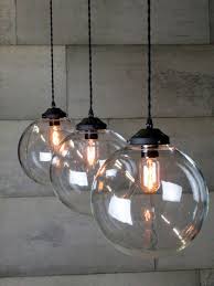 triple glass globe pendant modern