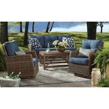 Member S Mark Agio Fremont 4 Piece Patio Deep Seating Set With Sunbrella Fabric Indigo In 2020 Deep Seating Deep Seating Patio Furniture Outdoor Seating Set