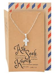 Find a gift for the special day, buy christening gifts online now at h.samuel. Lea Religious Gifts Cross Necklace With Inspirational Quote Christian Gift Quan Jewelry