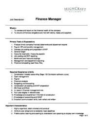 Finance managers analyze every day financial activities and provide advice and guidance to upper management on future financial plans. Finance Manager Job And Salary Description Highcraft
