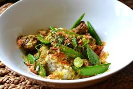 Curry Vert D Agneau A La Menthe Feves Et Pois Gourmands Couteaux Tire Bouchons Pois Gourmands Recette Curry Vert Pois Gourmands