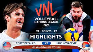 David smith, matt anderson, maxwell holt, garrett muagututia, taylor sander, micah christenson, kawika shoji, erik shoji, thomas jaeschke, torey defalco, mitchell stahl, kyle ensing tokyo olympics 2021 volleyball live streaming + tv channel details, broadcast rights. Usa Vs Serbia Vnl 2021 Highlights Torey Defalco Vs Uros Kovacevic Youtube