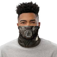 Steampunk Face Mask Neck Gaiter: Post Apocalyptic Design