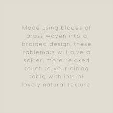 Set Of 2 Black Grass Braid Placemats In 2021 Living Simple Life Black Grass Natural Texture
