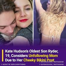 You should unfollow.” In the age of social media, Kate Hudson's 19-year-old  son, Ryder, contemplates unfollowing his mother. The reason behind this  lighthearted social media drama? A delightful bikini post posted by