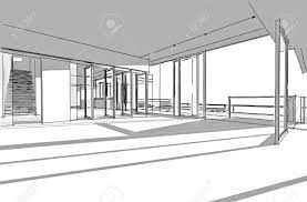 The concern here is rather with the range from roughest sketch to finished presentation of interior design projects, stopping short of the specialized techniques involved. Architectural Drawing Interior Project By Hand Sketch Style Stock Photo Picture And Royalty Free Image Image 9432677