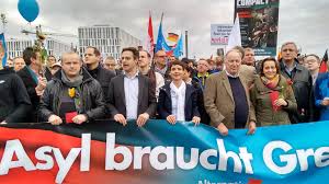 Splashed across the photo were the words change for leipzig, and the afd logo. German Afd Party Reviled Over Shoot Refugees Comments