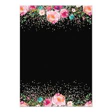 Black And Gold Invitation Background Design Create Your Own Invitation Zazzle Com Pink Invitations Retirement Party Invitations Flower Birthday Invitations