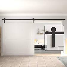 Get it as soon as wed, jun 23. Amazon Com Winsoon 5 6 8 10 12 13 15 16ft Black Straight Design Sliding Roller Barn Single Wood Door Hardware Closet Track Kit Set 16ft Single Door Kit Home Improvement