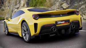 In fact the name, meaning 'track' in italian, was chosen speciﬁcally to testify to ferrari's unparalleled heritage in motor. 2019 Ferrari 488 Pista Yellow Car