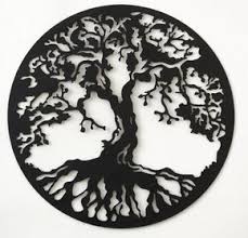 Sticker Arbre De Vie Dessines A La Main Et Laser Par Stagartwork Metal Tree Wall Art Metal Tree Metal Wall Art