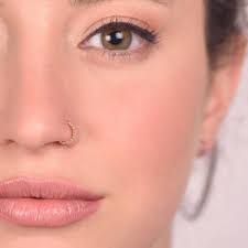 14K Gold Dainty Nose Hoop Ring. Cartilage Piercing. Dainty Nose Ring. Basic  Nose Hoop