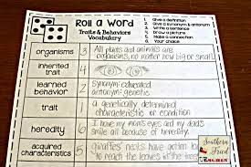 Fun Vocabulary Activity For Inherited Traits And Learned Behaviors In Science Learned Behaviors Interactive Vocabulary Teaching Science