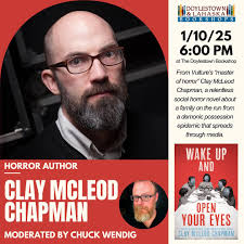 Tomorrow at 6pm! 🎶the beards are back in townnnnn🎶 Join Clay and Chuck as  they discuss Clay's newest book #wakeupandopenyoureyes, a relentless social  horror novel about a family