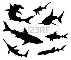 Vector Silhouettes Of Sharks Shark Tattoos Shark Silhouette Shark Images