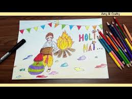 Here presented 36+ festivals drawing images for free to download, print or share. How To Draw Holi Festival Holi 2019 Easy Holi Drawing For Kids Step By Step By Arty Crafty Youtu Holi Drawing Drawing For Kids Art Drawings For Kids