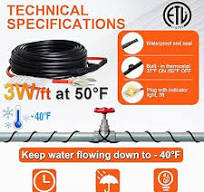 Trusted Heating Cable for Pipe Freeze Protection, Self-Regulating Pipe  Heating Tape for Metal and Plastic Pipes, Energy-Saving Water Pipe Heat  Cable ...
