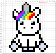Pixel art facile licorne : Modele Licorne De Face Pixel Perle Hama Pixel Art Licorne Pixel Licorne Pixel Art Facile